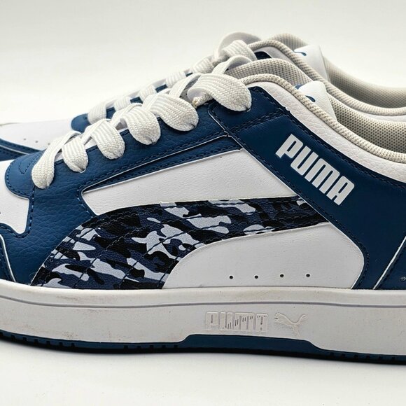 PUMA Rebound Joy Low Lake Blue Camo Leather US Size 9 390295-01 Sample Shoe - Picture 3 of 6